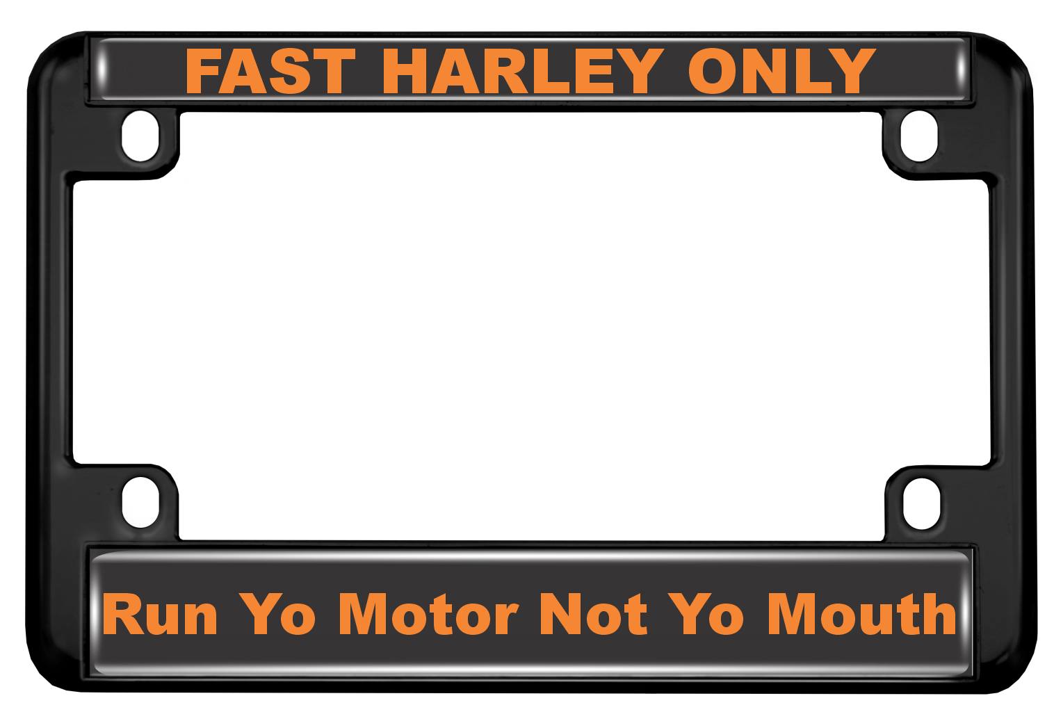 FAST HARLEY ONLY - Custom Motorcycle License plate frame with clear doming resin